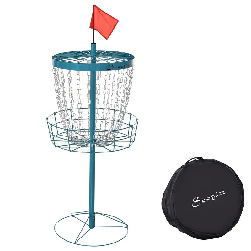 Soozier Portable Disc Golf Basket Target with 24-Chain, Transit Bag, 4 of 9