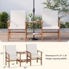EROMMY Acacia Wood Loveseat With Table, 3 Pieces Patio Furniture Set, Outdoor Patio Loveseat With Coffee Table - 2 of 4