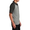 Mafoose Men's Short Sleeve Moisture-Wicking PosiCharge RacerMesh Raglan Heather Black Polo T-shirt - 3 of 4