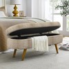PAGED Oval Storage Ottoman Bench,Linen End of Bed Bench with Rubber Wood Legs,Ottoman with Storange for Living Room,Bedroom,Entryway - 2 of 4