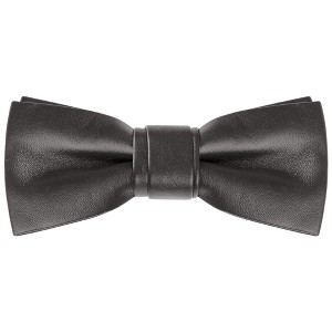 INSPIRE CHIC Men's PU leather Pre-tied Adjustable Bow Tie - 1 of 4