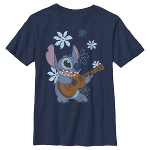 Boy's Lilo & Stitch Floral Ukulele Dance T-Shirt - 1 of 4