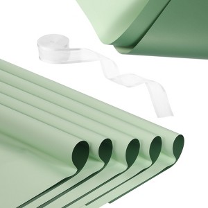 Unique Bargains Waterproof DIY Crafts Packaging Gift Wrap with Ribbon 1 Set - 1 of 4