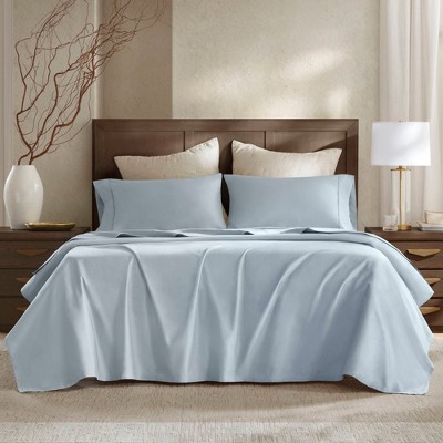 NicBex 4 Pieces Queen/King Pure Cotton Sateen Flat Sheet Set Bedding Set,OEKO-TEX Certified,Machine Washable