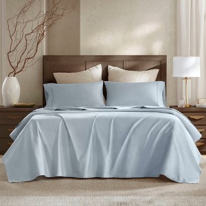 NicBex 4 Pieces Queen/King Pure Cotton Sateen Flat Sheet Set Bedding Set,OEKO-TEX Certified,Machine Washable - 1 of 4