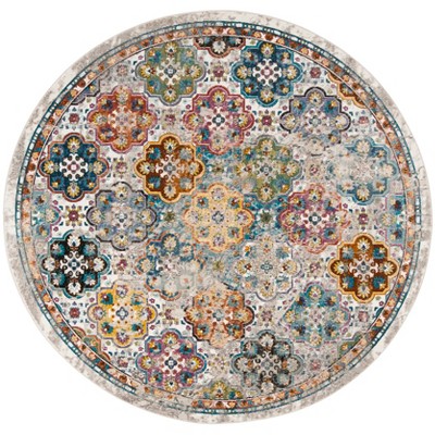 6'5"X6'5" Loomed Medallion Round Area Rug Beige - Safavieh