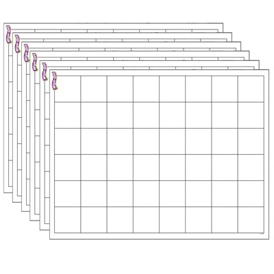 6pk 17" x 22" Large Graphing Grid Wipe-Off Charts - TREND