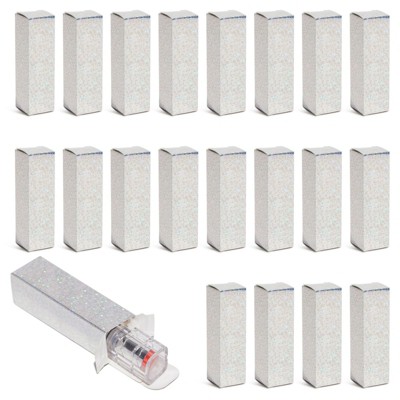 Stockroom Plus 100 Pack Holographic Boxes for Packaging Lip Gloss, Essential Oils, Gift Boxes (1 x 1 x 3.3 in)