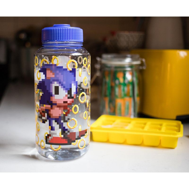Just Funky Sonic The Hedgehog Gold Rings Plastic Water Bottle | Holds 32 Ounces, 4 of 7