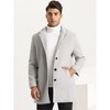 Lars Amadeus Men's Notched Lapel Single Breasted Formal Long Coat - 2 of 4