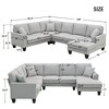 NicBex Sectional Sofa with Simple Arms and Cushions U Shaped Modular Sofa for Living Room, Bedroom, Apartment - 3 of 4