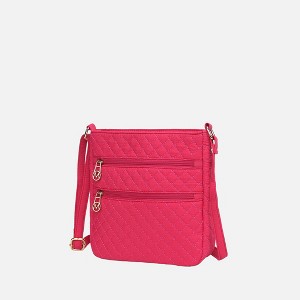 MKF Collection Lainey Solid Quilted Cotton Crossbody by Mia K -  Fuchsia - 1 of 4