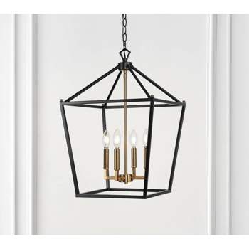 16" Metal Pagoda Lantern Pendant (Includes LED Light Bulb) - JONATHAN Y