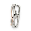 Black Bow Jewelry Platinum & Rose Tone Plated Sterling Silver & CZ Circle Pendant, 13mm - 2 of 4