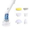 JANSNO Waterproof Cordless Power Cleaning Brush with 6 Replaceable Heads, Adjustable Handle, 45° Rotating Shaft, 2-Speed - 2 of 4
