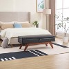 CAVINAS Rectangular Teddy Fabric Storage Ottoman Bench with Solid Wood Feet,Upholstered Storage Ottoman,Storage Benches for Living Room,Bedroom - 2 of 4