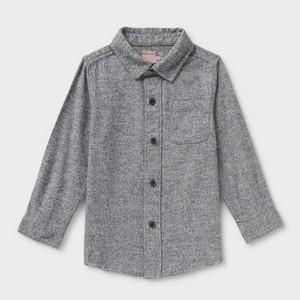 Toddler Boys' Adaptive Flannel Shirt - Cat & Jack™ Gray - 1 of 4