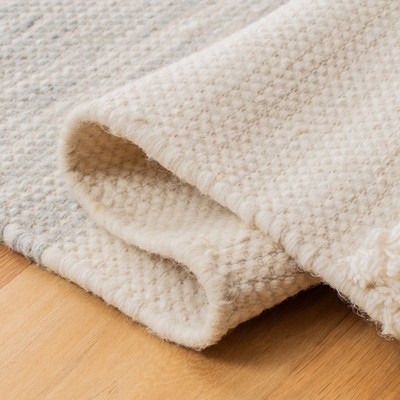 Grey and Ivory Hand-Knotted Wool Area Rug, 6' x 9'