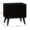 Grungis Mid-Century Nightstands with 2 Drawers,Wooden Night Stand with Tapered Legs,Solid Rubberwood Bedside Table for Bedroom,Living Room - 3 of 4