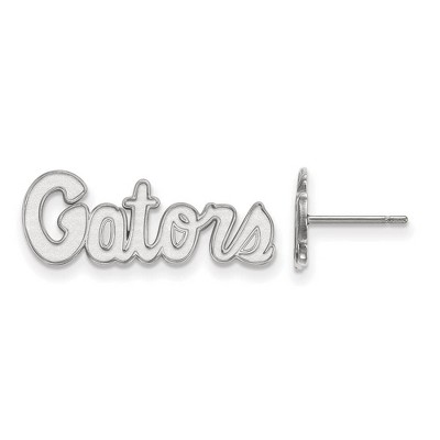 Black Bow Jewelry 10k White Gold Florida Gators NCAA Post Earrings