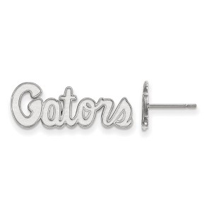 Black Bow Jewelry 10k White Gold Florida Gators NCAA Post Earrings - 1 of 3