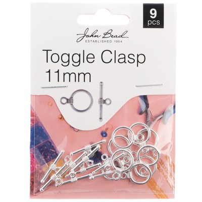 John Bead Must Have Findings Metal Pewter 11mm Toggle Clasps for Jewelry Making Findings, 9 Pieces