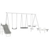 Resenkos 5-in-1 Swing Set, Heavy Duty A-Frame, Saucer Swing, Slide, Seesaw, Glider, Kids Outdoor Playset, Gray - 2 of 4