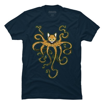 Men's Design By Humans Octokitty By Captain_RibMan T-Shirt