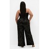 Women's Plus Size Glimmer Sequin Strapless Jumpsuit - black | CITY CHIC - 4 of 4