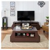 Carmona Contemporary Multi-Storage Coffee Table with Side Shelves Walnut - HOMES: Inside + Out - image 4 of 4