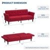 89" Futon Sofa Bed, Convertible Sleeper Sofa with Adjustable Backrest & Armrest, Modern Futon Couch Bed - 2 of 4