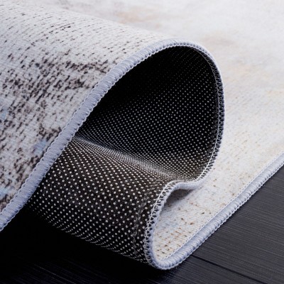 Tacoma 4' x 6' Gray and Gold Synthetic Area Rug