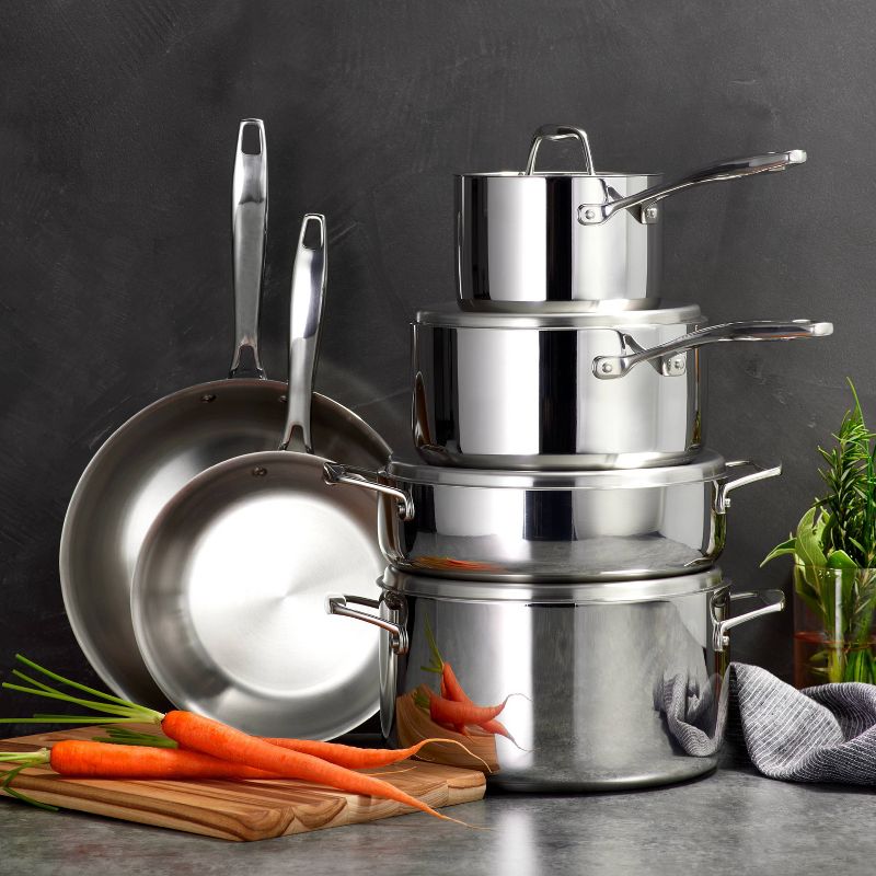 Tramontina Gourmet Tri-Ply Clad Induction-Ready Stainless Steel 10 pc Cookware Set, 3 of 12