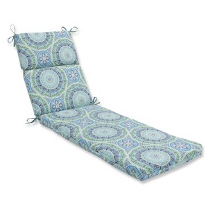 Delancey Lagoon Outdoor/Indoor Chaise Lounge Cushion Blue - Pillow Perfect - 1 of 2