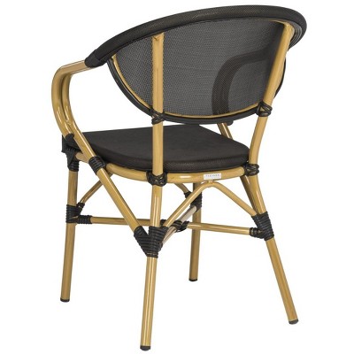 Safavieh Burke Black Wicker Outdoor Accent Chair Set of 2