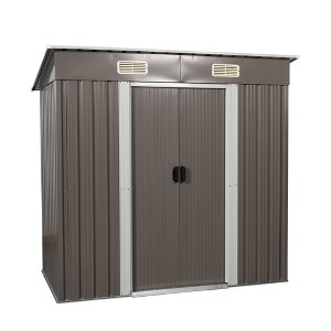 Garvee 6x4 FT Galvanized Steel Garden Shed, Simple & Sturdy Outdoor Storage with Sloped Water-Resistant Roof for Backyard, Patio & Garage Storage - 1 of 4