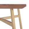Dakota Rectangle Dining Table - SFV5726A - Walnut/Gold - Safavieh Couture - 4 of 4