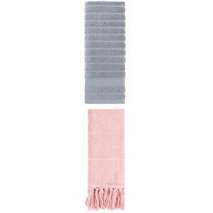 REGALWOVEN 2 Packs Solid Absorbent Soft Cotton Hand Towels 14" x 30" - 1 of 4