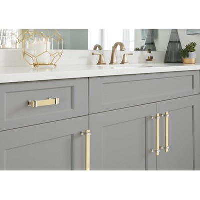 Brushed Gold and Satin Nickel Cabinet Bar Pull with Mounting Hardware