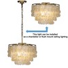 ALOADECOR Unique/Statement Coastal Natural Capiz Shell Round Tiered Chandelier - 4 of 4