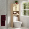 VANIRROR Over the Toilet Storage Cabinet,Natural Wood Bathroom Cabinet with Rattan Doors and Adjustable Shelves,Space-Saving Above Toilet Storage - 2 of 4