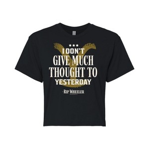Women's - Yellowstone - Dont Give Much Thought To Yesterday Cropped Graphic T-Shirt - 1 of 4