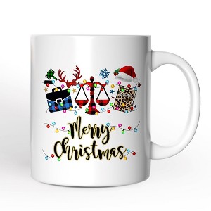 Law and Legal Theme Buffalo Plaid Christmas Mug, Lawyer and Paralegal Clerk Gift (Non-Custom Only)| OrnamentallyYou - 1 of 4