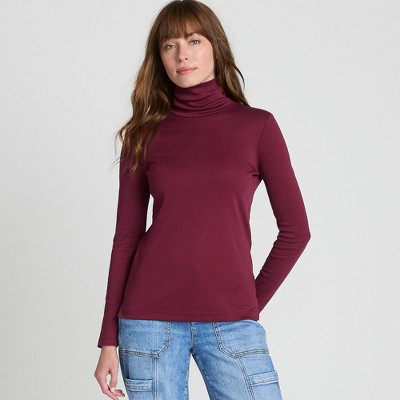 Lands' End Women's Supima Cotton Fitted Long Sleeve Turtleneck