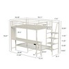 KWPZQEB Full Size Metal Bunk Bed with LED Light, Bunk Bed with Built-in Desk, Safety Guardrails & Ladder, Easy Assembly, No Box Spring Needed - 2 of 4