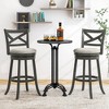 Costway Swivel Bar Stools Set of 2/4 Bar Height Chairs with Hollow Back  Soft-padded Seat Grey - 2 of 4