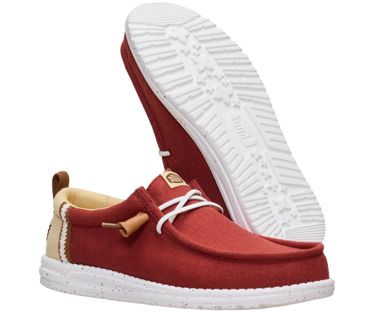 HEYDUDE Men Wally Craft Linen, Burnt Red/Multi, 11, цвет: Красный — фото 4