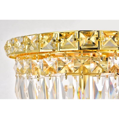 Gold Crystal 4-Light Flush Mount Ceiling Fixture