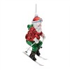 Glass Skiing Santa Oranment (Set of 6) - 3 of 4