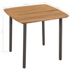 vidaXL Patio Table 31.5 inches x31.5 inches x28.3 inches  Solid Acacia Wood and Steel - 4 of 4